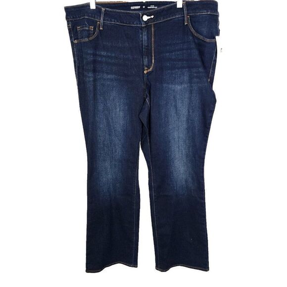 NEW Old Navy Mid Rise Kicker Boot Cut Jeans Dark Wash Womens Size 20 - Picture 1 of 8